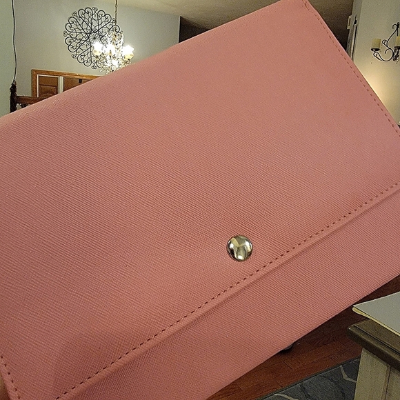 #Sabika #Trifold Pink #Travel #Jewelry #Organizer Faux #Leather #NWOT - Picture 16 of 16